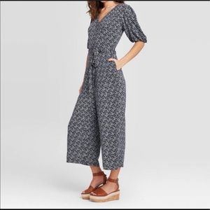 Navy floral jumpsuit